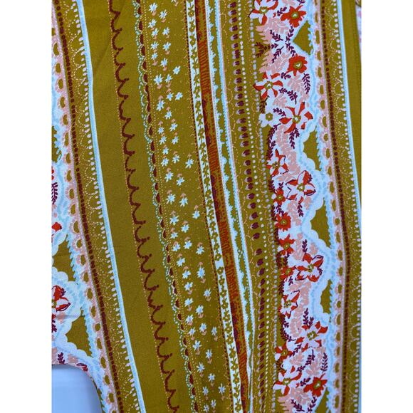 Intimately Free People Womens Gold Patterned Blouse Bodysuit NEW Size XS - Picture 11 of 15